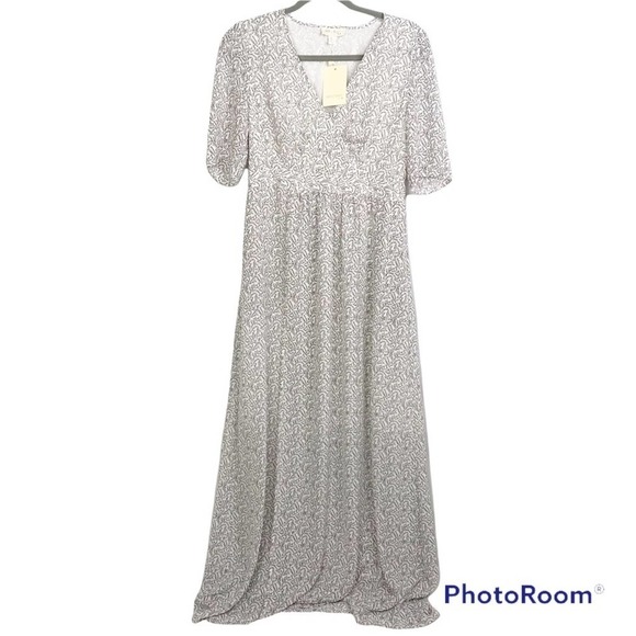 See U Soon white floral print v neck maxi dress size S nwt - Picture 1 of 6